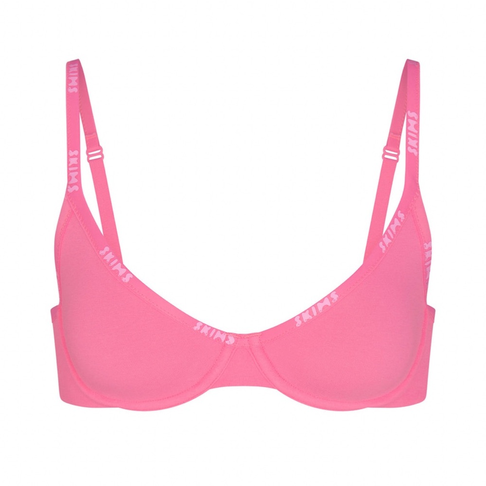 Skims Cotton Logo Demi Bra Sugar Plum NWOT 32DD